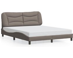 vidaXL - Bedframe - zonder - matras - "Hvar" - stof - taupe - 160x200 - cm