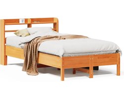 vidaXL - Bedframe - zonder - matras - massief - grenenhout - wasbruin - 120x200 - cm