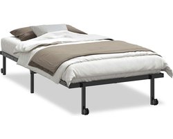 vidaXL - Bedframe - zonder - matras - opvouwbaar - 100x200 - cm - staal - zwart