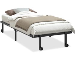vidaXL - Bedframe - zonder - matras - opvouwbaar - 90x190 - cm - staal - zwart