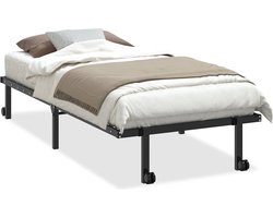 vidaXL - Bedframe - zonder - matras - opvouwbaar - 90x200 - cm - staal - zwart
