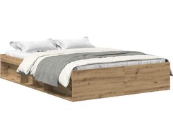 vidaXL - Bedframe - zonder - matras - spaanplaat - artisanaal - eikenkleurig