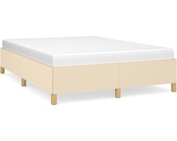 vidaXL - Bedframe - zonder - matras - stof - crèmekleurig - 140x190 - cm