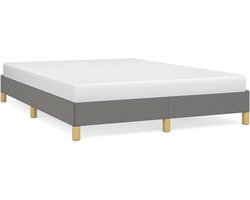 vidaXL - Bedframe - zonder - matras - stof - donkergrijs - 140x190 - cm