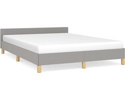 vidaXL - Bedframe - zonder - matras - stof - lichtgrijs - 140x190 - cm