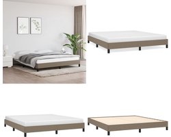 vidaXL - Bedframe - zonder - matras - stof - taupe - 160x200 - cm