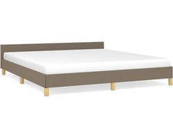 vidaXL - Bedframe - zonder - matras - stof - taupe - 160x200 - cm