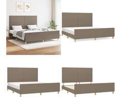 vidaXL - Bedframe - zonder - matras - stof - taupe - 160x200 - cm
