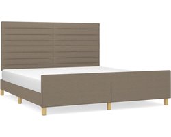 vidaXL - Bedframe - zonder - matras - stof - taupe - 160x200 - cm