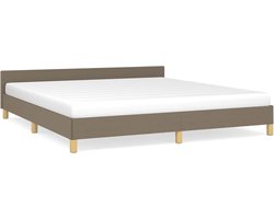 vidaXL - Bedframe - zonder - matras - stof - taupe - 180x200 - cm