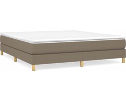 vidaXL - Bedframe - zonder - matras - stof - taupe - 180x200 - cm