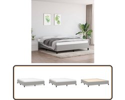 vidaXL - Bedframe - zonder - matras - Super - King - stof - lichtgrijs