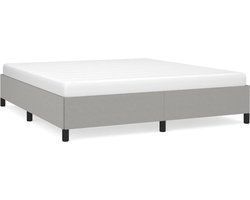 vidaXL - Bedframe - zonder - matras - Super - King - stof - lichtgrijs