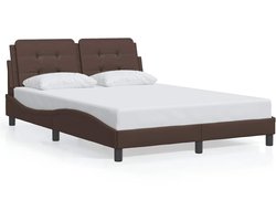 vidaXL - Bedframe - zonder - matras - "Zadar" - kunstleer - bruin - 120x200 - cm