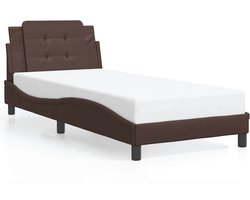 vidaXL - Bedframe - zonder - matras - "Zadar" - kunstleer - bruin - 80x200 - cm