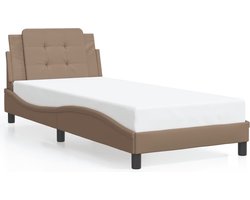 vidaXL - Bedframe - zonder - matras - "Zadar" - kunstleer - cappuccinokleurig - 90x200 - cm