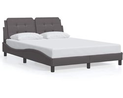 vidaXL - Bedframe - zonder - matras - "Zadar" - kunstleer - grijs - 120x200 - cm