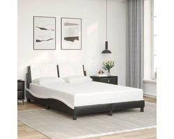 vidaXL - Bedframe - zonder - matras - "Zadar" - kunstleer - zwart - en - wit - 120x200 - cm