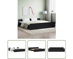 vidaXL Bedframe - Zwart - 200x200 cm - Hout & Grenen Slaapcomfort - Bed Frame - Houten Bed - Boxspring - King Size Bed