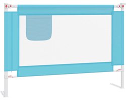 vidaXL Bedhekje - Kinderbeveiliging - Bedhekje peuter 90x25 cm stof blauw - Peuterbed - Slaapveiligheid - Bedrand