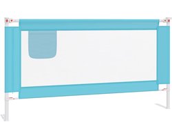 vidaXL Bedhekje peuter 160x25 cm stof blauw