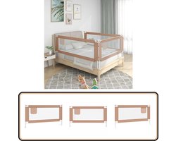 vidaXL Bedhekje Peuter 160x25 cm - Taupe Stof Kinderbed Hek - Bedbeveiliging - Peuter Bedhek - Bedrand - Kids Bed Safety