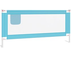 vidaXL Bedhekje peuter 200x25 cm stof blauw