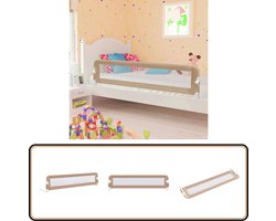 vidaXL Bedhekje Taupe 180x42 cm Polyester Kinderbed Hekjes - Bedbeveiliging - Kinderkamer Decoratie - Veiligheidshekken - Bedrand