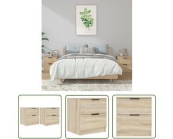 vidaXL Bedkast - Nachtkastje - Nachtkastjes 2 st bewerkt hout sonoma eikenkleurig - Slaapkamermeubel - Houten Kast - Sonoma Eiken