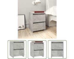 vidaXL Bedkastje - Nachtkastje - Nachtkastje 30x30x40 cm bewerkt hout betongrijs - Meubilair - Houten Kast - Grijze Kast