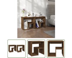 vidaXL Bedkastje - Nachtkastje - Nachtkastjes 2 st 40x30x40 cm bewerkt hout bruin eikenkleur - Nachttafel - Meubilair - Slaapkamermeubel