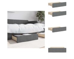 vidaXL Bedlade - Bedlades - Lade Onder Bed - Lades Onder Bed - Bedlades 2 st bewerkt hout en stof donkergrijs