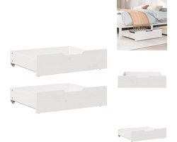 vidaXL Bedlade - Bedlades - Lade Onder Bed - Opberglade Onder Bed - Bedlades 2 st 75x55x16 cm massief grenenhout wit