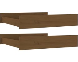 vidaXL - Bedlades - 2 - st - massief - grenenhout - honingbruin