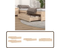 vidaXL Bedlades - 2 stuks - Massief Grenenhout Opbergladen - Bedladekast - Slaapkamerspullen - Houten Meubels - Grenenhout