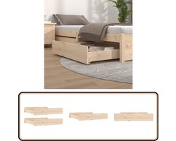 vidaXL Bedlades - Massief Grenenhout - Set van 2 Houten Bedlade - Bedladekast - Opbergoplossing - Slaapkamerspullen - Grenenhout Meubels