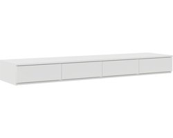 vidaXL - Bedlades - met - lade - Wit - 140 - x - 36.5 - x - 16.5 - cm - Bewerkt - hout