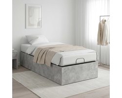 vidaXL - Bedomranding - voor - verstelbare - bedbodem - Betongrijs - 100 - x - 200 - cm