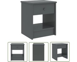 vidaXL Bedsidetable - Nachtkastje - Nachtkastje 35x30x40 cm massief grenenhout donkergrijs - Grenoblenhout - Donkere Meubels - Kamermeubilair