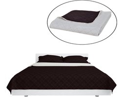 vidaXL - Bedsprei - gewatteerd - dubbelzijdig - 220x240 - cm - beige/bruin