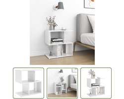 vidaXL Bedtafel - Nachtkastje - Nachtkastje 50x30x51,5 cm bewerkt hout hoogglans wit - Slaapkamermeubilair - Houten Meubil - Witte Meubels