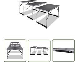 vidaXL Behangtafeltje - Behangtafel - Behangtafel inklapbaar en in hoogte verstelbaar 3 st - Vouwtafel - Meubel - DIY