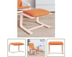 vidaXL Berkenhouten Meubels - Voetenbank - Voetenbank 51x41x40 cm stof donkergeel - Donkere Kleuren - Salonmeubelen - Relaxstoel Accessoires