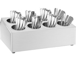 vidaXL - Bestekhouder - 8 - vakken - rechthoekig - roestvrij - staal