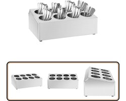 vidaXL Bestekhouder 8 vakken roestvrij staal Bestekkhouder - Roestvrijstaal - Bestek Organizer - Servieskast - Keukenaccessoires