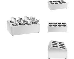 vidaXL Bestekhouder - Bestekhouders - Meshouder - Meshouders - Bestekhouder 8 vakken rechthoekig roestvrij staal