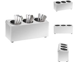 vidaXL Bestekhouder RVS - 38.5 x 15 x 18 cm - 3 vakken - Bestekset