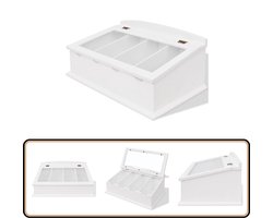 vidaXL Besteklade MDF Wit - Barok Stijl Bestekklade - Barok Stijl - Bestek Organizer - Sieraden Kast - Mdf