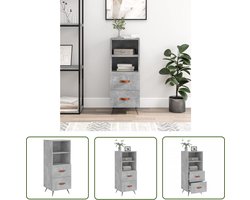 vidaXL Beton Grijs - Dressoir - Dressoir 34,5x34x90 cm bewerkt hout betongrijs - Industrieel Design - Houten Dressoir - Compact Dressoir