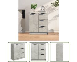 vidaXL Beton Grijs - Dressoir - Dressoir 60x30x70 cm bewerkt hout betongrijs - Houten Dressoir - Modern Dressoir - Compact Dressoir